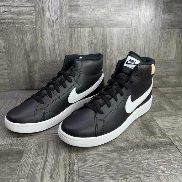Nike Court Royale 2 Mid Women's 12/Men's 10.5 Black Leather Shoes CT1725-001 - Picture 4 of 9
